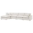 thumbnail image 1 of Modular Sectional Sofa Couch, Ivory White, Fabric, Living Kitchen Cafe Bistro Hospitality Restaurant, Modern Contemporary HB34766, 1 of 5