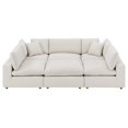 thumbnail image 1 of Modular Sectional Sofa Couch, Ivory White, Fabric, Living Kitchen Cafe Bistro Hospitality Restaurant, Modern Contemporary HB34787, 1 of 5