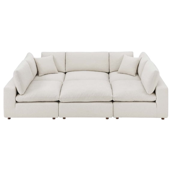 Modular Sectional Sofa Couch, Ivory White, Fabric, Living Kitchen Cafe Bistro Hospitality Restaurant, Modern Contemporary HB34787