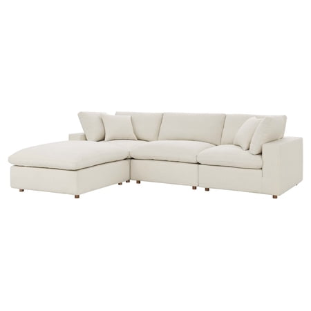 Modular Sectional Sofa Couch, Light Beige, Fabric, Living Kitchen Cafe Bistro Hospitality Restaurant, Modern Contemporary HB33223