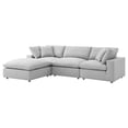 thumbnail image 1 of Modular Sectional Sofa Couch, Light Grey Gray, Fabric, Living Kitchen Cafe Bistro Hospitality Restaurant, Modern Contemporary HB33224, 1 of 15
