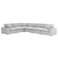 thumbnail image 1 of Modular Sectional Sofa Couch, Light Grey Gray, Fabric, Living Kitchen Cafe Bistro Hospitality Restaurant, Modern Contemporary HB33228, 1 of 5