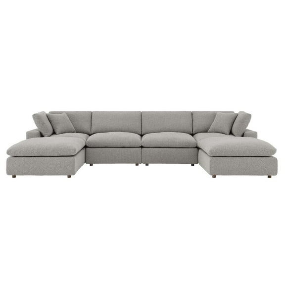 Modular Sectional Sofa Couch, Light Grey Gray, Fabric, Living Kitchen Cafe Bistro Hospitality Restaurant, Modern Contemporary HB34770
