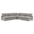 thumbnail image 1 of Modular Sectional Sofa Couch, Light Grey Gray, Fabric, Living Kitchen Cafe Bistro Hospitality Restaurant, Modern Contemporary HB34773, 1 of 5