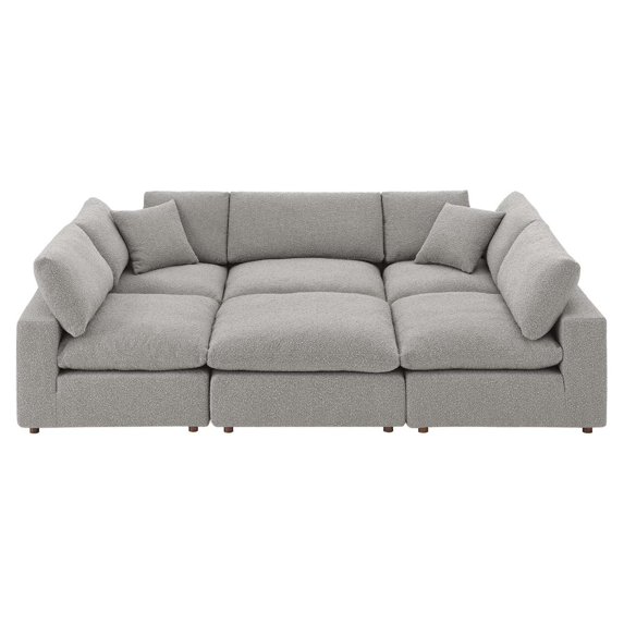 Modular Sectional Sofa Couch, Light Grey Gray, Fabric, Living Kitchen Cafe Bistro Hospitality Restaurant, Modern Contemporary HB34788