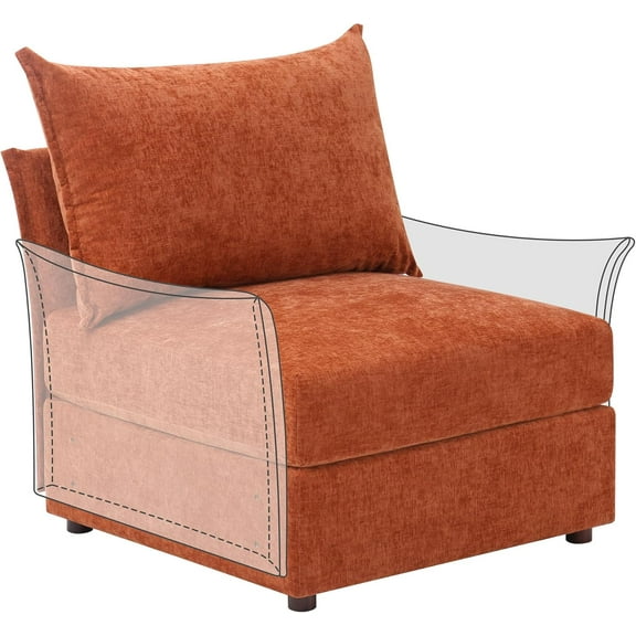 Modular Sectional Sofa Couch Seat Base Terracotta