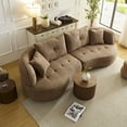 thumbnail image 1 of Modular Sectional Sofa Couches, 4 Seat Modular Sofa Cloud Couch, Deep Seat Sofa Couch Upholstered Lounge Chaise for Living Room Bedroom Apartment, Camel, 1 of 7