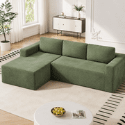 Modular Sectional Sofa Couches L-Shape Couch 3 Seat Modular Sofa Memory Foam Sectional Couches for Living Room, Cloud Couch with Oversized Chaise (Green Stripe,