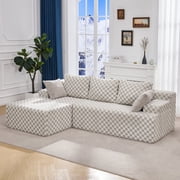Modular Sectional Sofa Couches L-Shape Couch 3 Seat Modular Sofa Memory Foam Sectional Couches for Living Room, Cloud Co