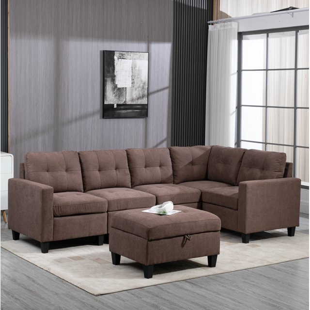 Modular Sectional Sofa Couches with Storage Ottoman,LShaped Sectional Sofa Sleeper with Chaise