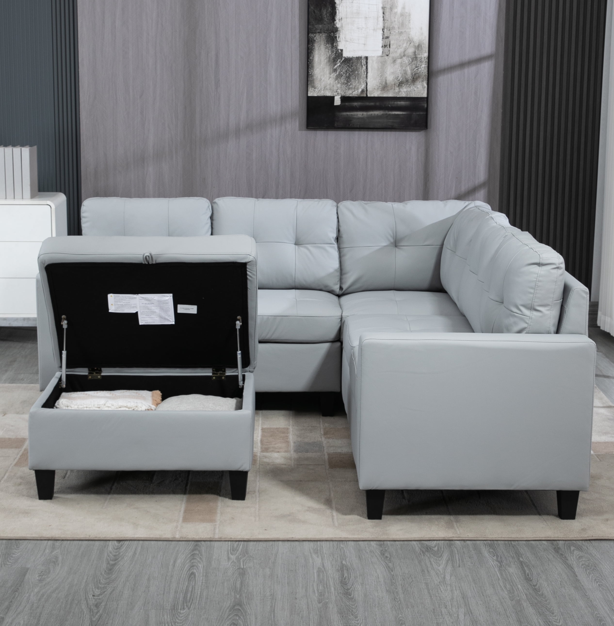 Modular Sectional Sofa Couches with Storage Ottoman,LShaped Sectional