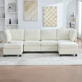 thumbnail image 1 of Modular Sectional Sofa, Freely Combinable 6-Seat Convertible Sectionals with Chaise, U Shaped Oversized Sectional Couches with Storage Ottoman for Home Apartment Office (Beige), 1 of 11