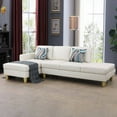 thumbnail image 1 of Modular Sectional Sofa, Leather L Shape Sleeper Sofa Couch with Chaise for Living Room Furniture Sets, White, 1 of 6