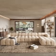 thumbnail image 1 of Modular Sectional Sofa Modern U Shape Sofa Four Seater with 2 Ottoman Wide Couch Sectional for Living Room Bedroom Apartment Tan, 1 of 6