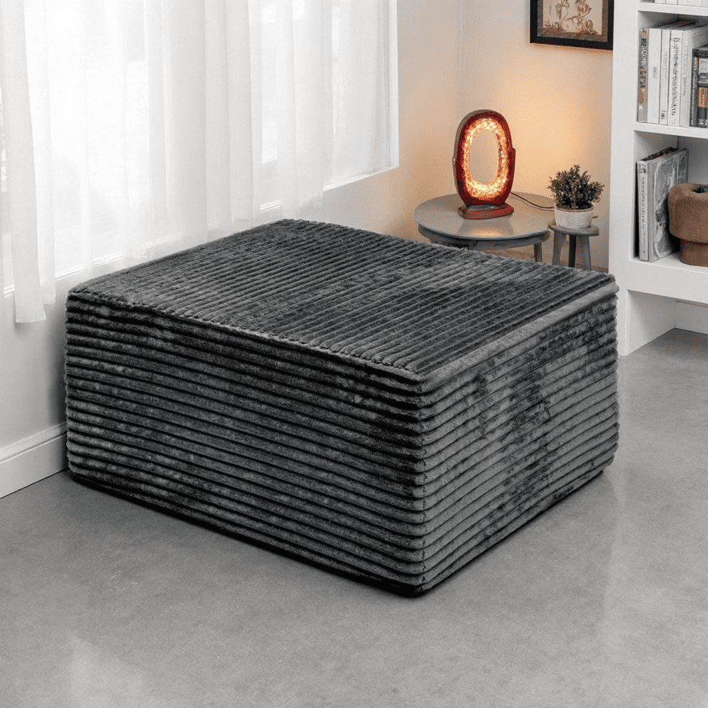 Modular Sectional Sofa, No Assembly Needed, Grey Plush Corduroy Couch with Chaise Lounge, High-Resilience Sponge for Living Room Apartment Bedroom
