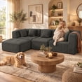 thumbnail image 1 of 110" Modular L Shaped Sectional Sofa, Upholstered Deep Seat Cloud Couch No Assembly Required with Movable Ottoman & 5 Pillows for Living Room,Bedroom,Office (Gray), 1 of 11