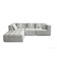 thumbnail image 1 of Modular Sectional Sofa with Ottoman, 110" Tufted Cloud Couch, No Assembly Required, Modern L-Shaped Sofa with 5 Pillows, Comfy Upholstered Couches for Living Room, Apartment, 1 of 6