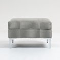 thumbnail image 1 of Modular Sectional Sofa Ottoman with Hidden Storage & Footrest, Durable Corduroy Fabric, Gray, 1 of 9