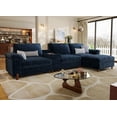 thumbnail image 1 of Modular Sectional Sofa with Removable Washable Covers, Oversized Deep Seat 3 Seater L-Shaped Couch with Storage Ottoman & Console, Chenille in Navy Blue, 1 of 8