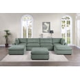 thumbnail image 1 of Modular Sectional Sofa Sage Corduroy Large Family 7pc Living Room Set 2x Corner wedge 2x Armless Chairs 3x Ottomans, 1 of 10