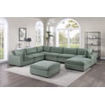 thumbnail image 1 of Modular Sectional Sofa Sage Corduroy Large Family 8pc Living Room Set 3x Corner wedge 3x Armless Chairs 2x Ottomans, 1 of 10