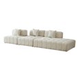 thumbnail image 1 of Modular Sectional Sofa Set with 2 Single Seats and a Loveseat, Linen Armless Sofa with Plastic Legs and Tufting Backrest, Modern Upholstered Sofa for Living Room, Apartment and Small Space, Beige, 1 of 6