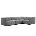 thumbnail image 1 of Modular Sectional Sofa Set, Black Grey Gray, Fabric, French Living Lounge Cafe Lobby Hospitality Restaurant, Modern Contemporary HB34033, 1 of 15