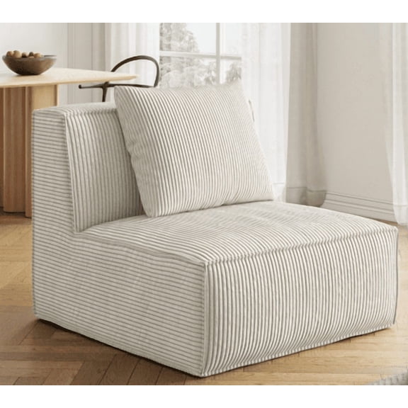 Modular Sectional Sofa Set - Space-Saving Convertible Sofa Bed with Compression Design & Wider Armrests for Living Room/Bedroom - Easy Assembly Chenille Fabric Beige