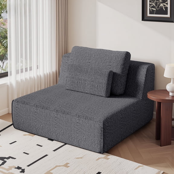 Modular Sectional Sofa, Sofa Couch with Cushion, Single Chair for Living Room, Bedroom, Gaming Room, Office, Grey
