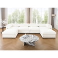 thumbnail image 1 of Modular Sectional Sofa with Storage, Extra Large U Shaped Sectional Couch for Living Room, Convertible Modular Sofa Couch with Storage Ottoman, Deep Seat, Cylindrical Backrest and Armrests,White 29041, 1 of 16