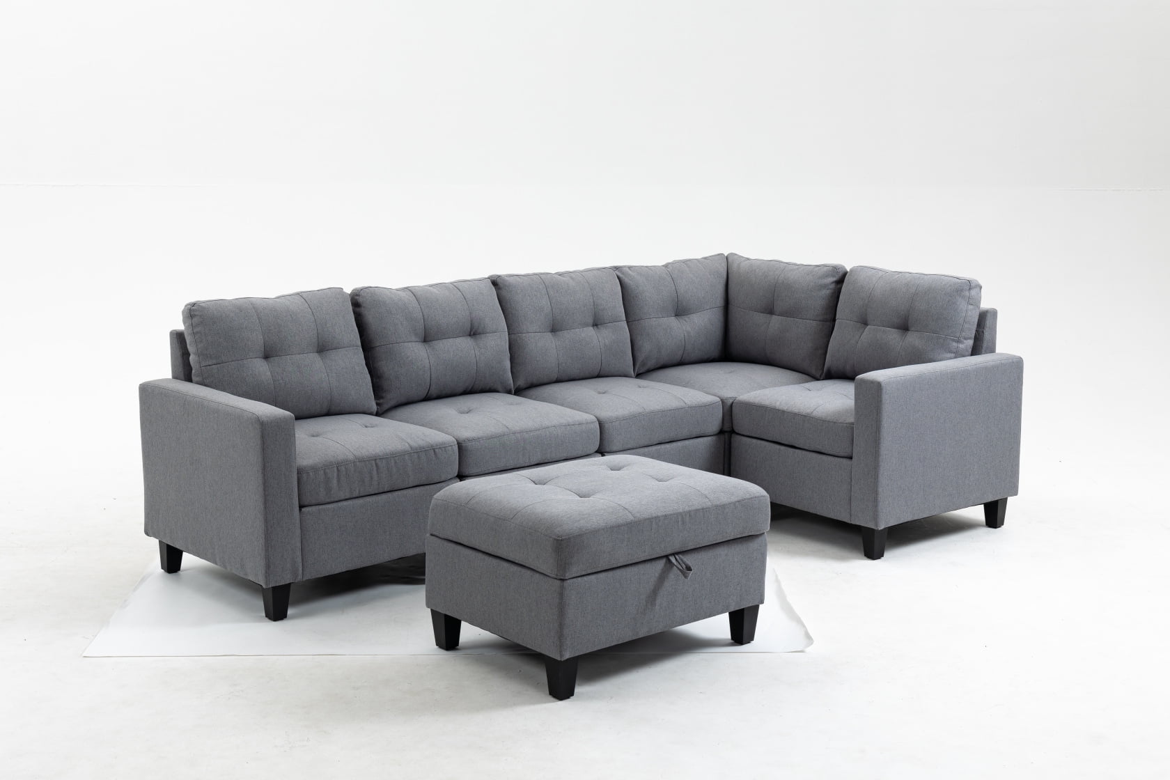 Modular Sectional Sofa with Storage Ottoman Table,L Shaped Couch,Modern