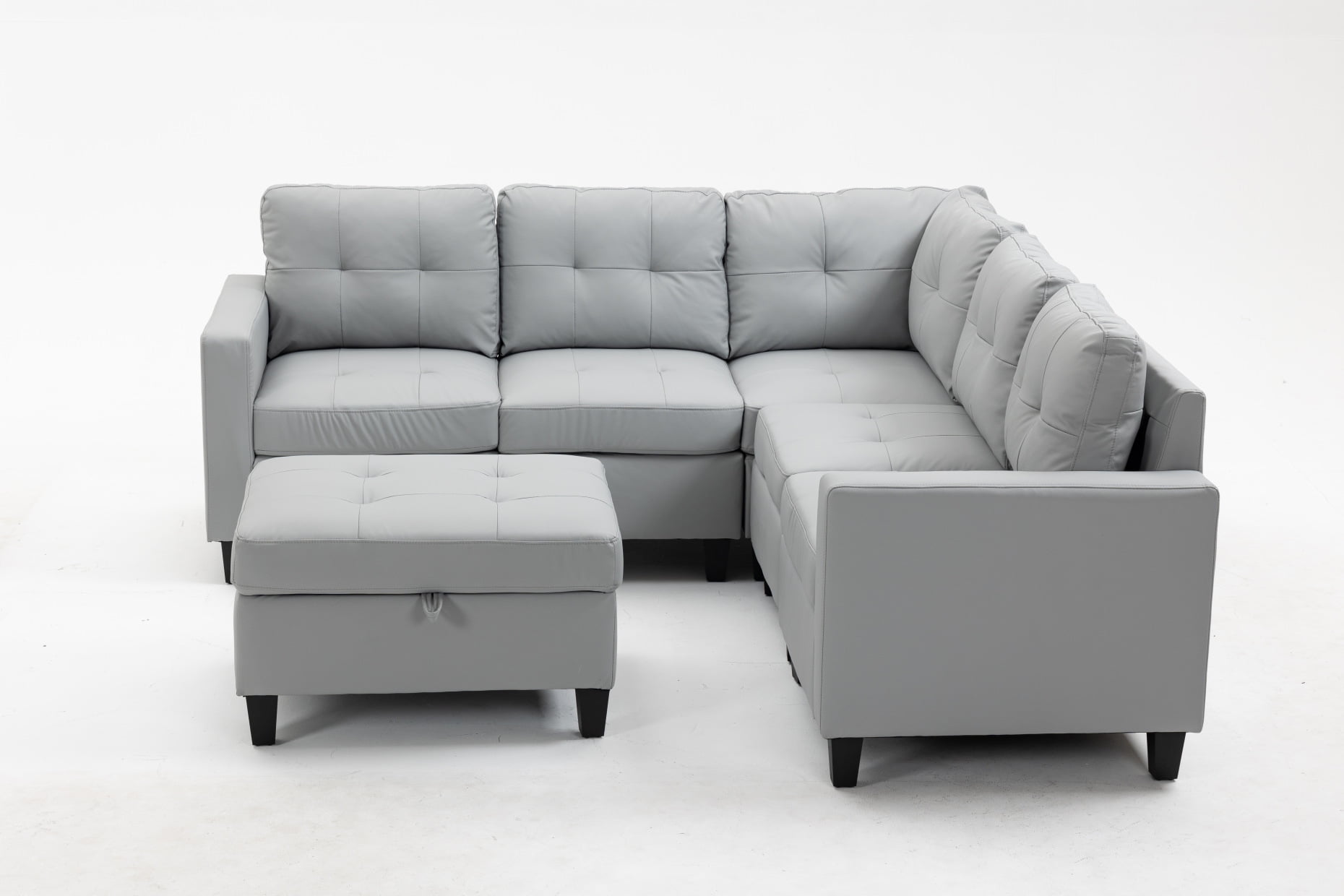 Modular Sectional Sofa with Storage Ottoman Table,L Shaped Couch,Modern