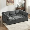 thumbnail image 1 of Modular Sectional Sofa U Shaped Modular Couch with Reversible Chaise Modular Sofa Sectional Couch, 6- Seat Convertible Sofa, Fit for Living Room (Gray), 1 of 11