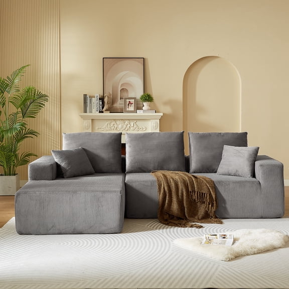 Modular Sectional Sofa with Chaise, Modern L Shaped Cloud Couch with Deep Seat No Assembly Required for Living Room Bedroom Office