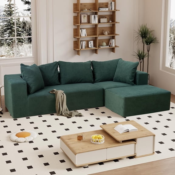 Modular Sectional Sofa with Chaise, Modern L Shaped Cloud Couch with Deep Seat, Sectional Couches for Living Room, Bedroom