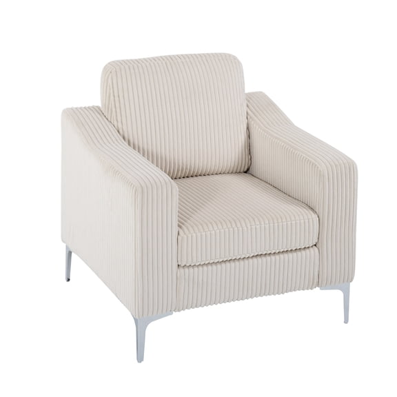 Modular Sectional Sofa with Detachable Armrests, Easy Assembly & Convertible Design, Durable Corduroy Beige Sofa for Living Room Flexibility