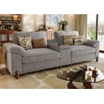 thumbnail image 1 of Modular Sectional Sofa with Removable Washable Covers, Oversized Deep Seat 2 Seater Loveseats with Console, Chenille in Light Gray, 1 of 9