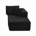 thumbnail image 1 of Modular Sectional Sofa with Right-Facing Chaise Lounge: Space-Saving, No Assembly Required, Plush Corduroy Living Room Set (Black), 1 of 5