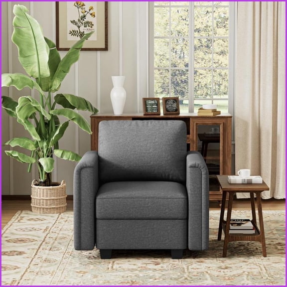 Modular Sectional Sofa with Storage Seats | 27'' Deep Memory Foam | Convertible L/U-Shape | Solid Wood | Linen | Square Arms for Living Room