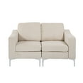 thumbnail image 1 of Modular Sectional Two-Seater Sofa , Corduroy Sectional Couch,Beige, 1 of 7