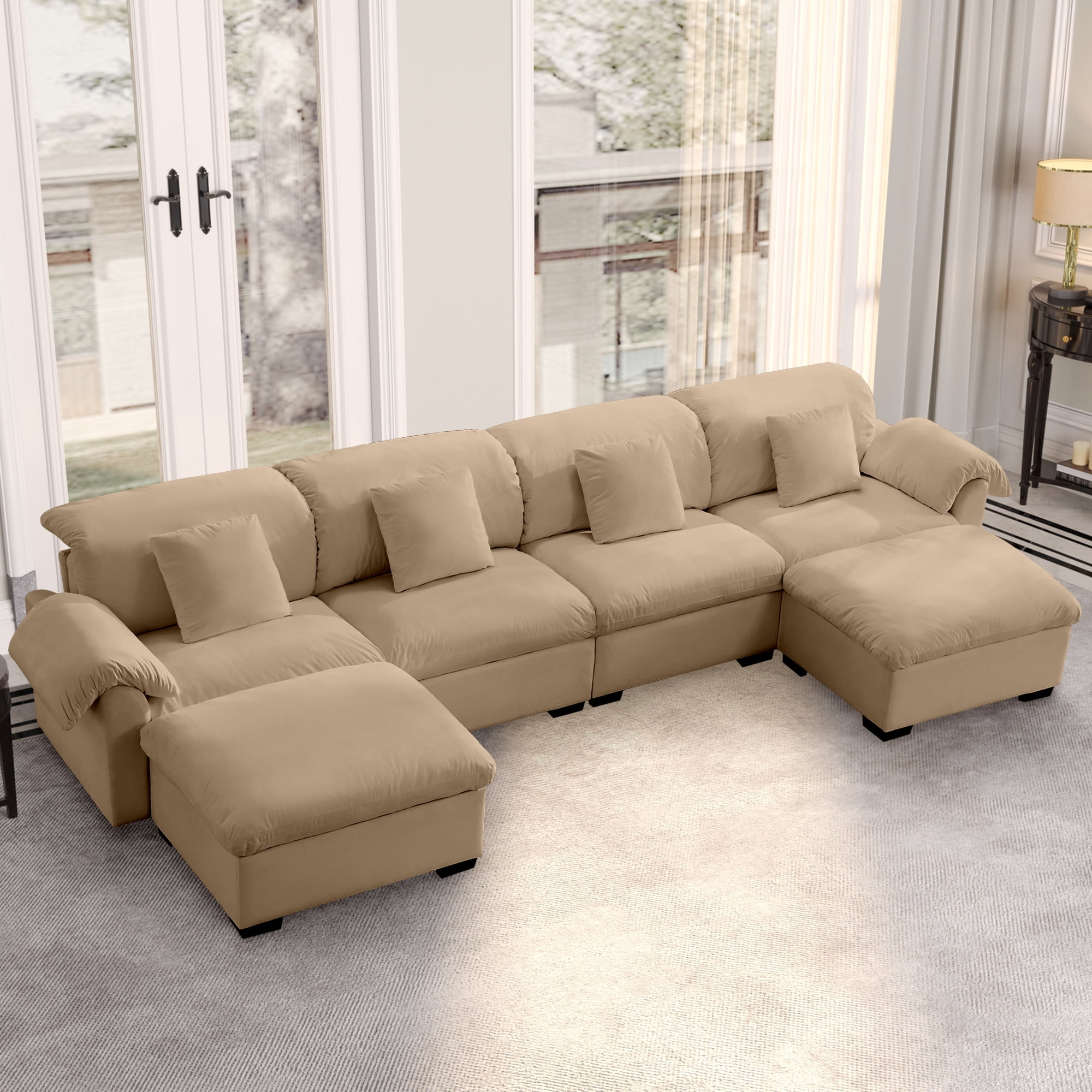 Modular Sleeper Sofa for Living Room,Cloud Couch Sectional Sofa with ...