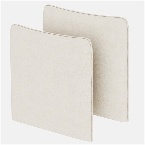 Modular Sofa Armrest Pair in Soft Beige Chenille, Sectional Couch Accessory Set