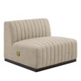 thumbnail image 1 of Modular Sofa Chair, Beige Black, Fabric, French Living Lounge Cafe Lobby Hospitality Restaurant, Modern Contemporary HB33743, 1 of 7