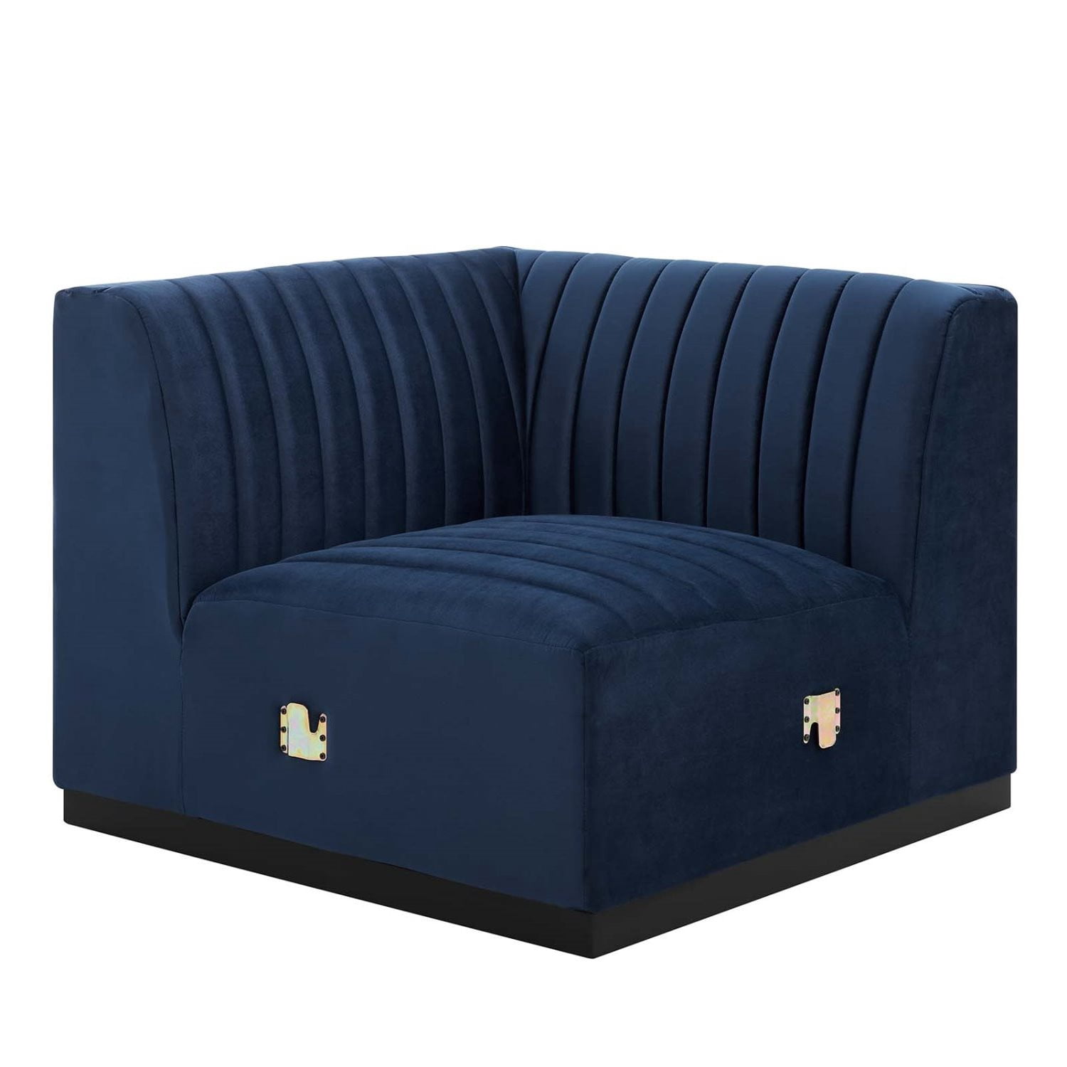 Plush Navy Velvet Standard Cloud Modular Corner Chair