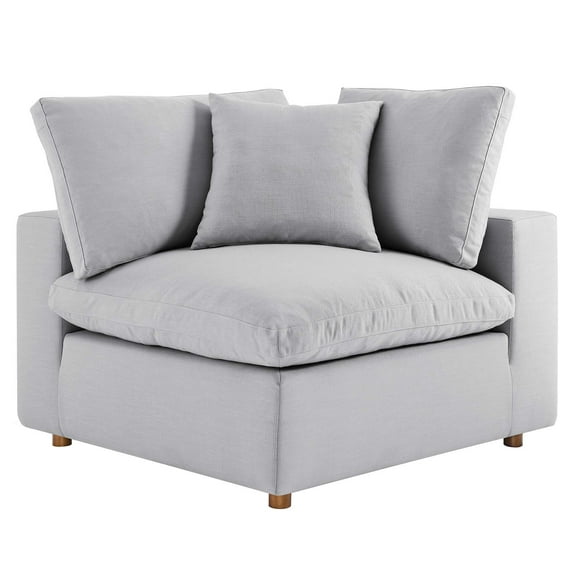 Modular Sofa Corner Chair, Grey Gray, Fabric, Modern Contemporary, Living Lounge Cafe Room Hotel Lobby Hospitality