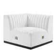thumbnail image 1 of Modular Sofa Corner Chair, White Black, Fabric, French Living Lounge Cafe Lobby Hospitality Restaurant, Modern Contemporary HB33759, 1 of 6