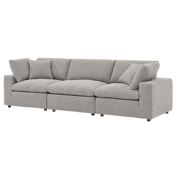 Modular Sofa Couch, Light Grey Gray, Fabric, Living Kitchen Cafe Bistro Hospitality Restaurant, Modern Contemporary HB34758