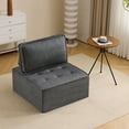thumbnail image 1 of Modular Sofa, Dark Grey Linen Wooden Frame Square Seat for Free Splicing, 32-Inch Solid Build with Good Resilience for Small Apartment Living Room and Multiple Decoration Styles, 1 of 10