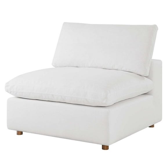Modular Sofa Middle Chair, White, Fabric, Modern Contemporary, Living Lounge Cafe Room Hotel Lobby Hospitality