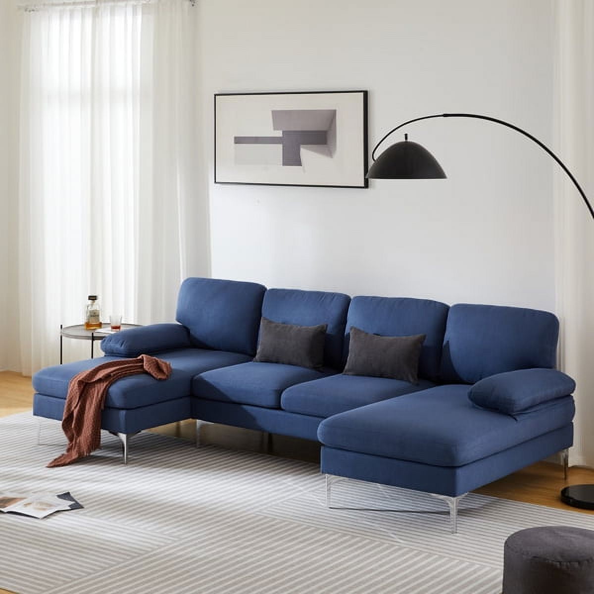 Modular Sofa, Sectional Couch U Shaped Sofa Couch with Ottoman, Memory
